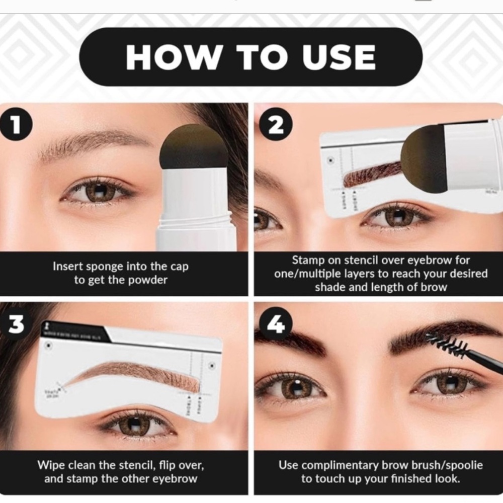 Bulk purchase 10 kits for $20 Black-Mana Eyebrow stencil kit